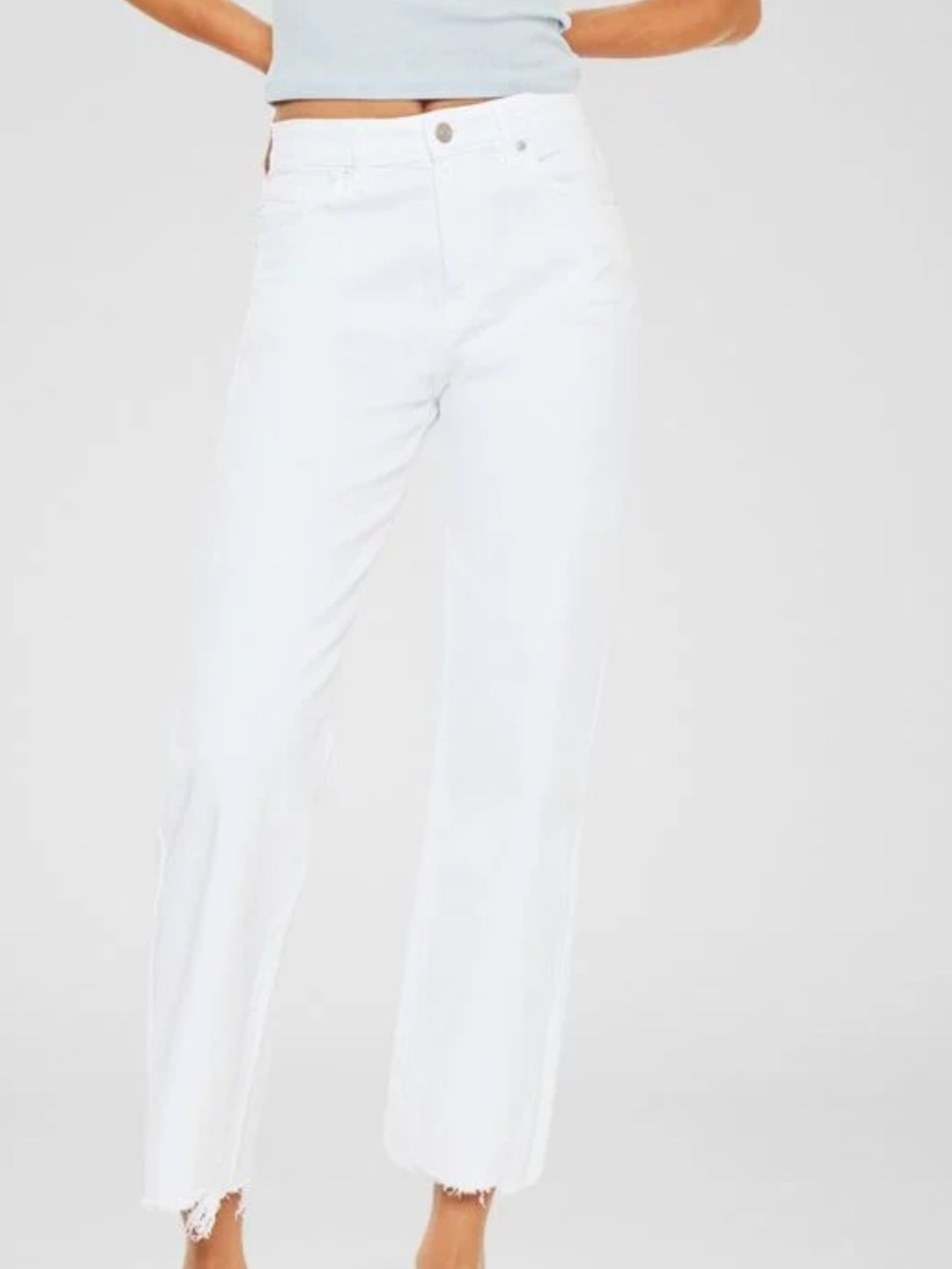 Kancan High Rise Slim Wide Leg Classic White Jeans Size 30 New